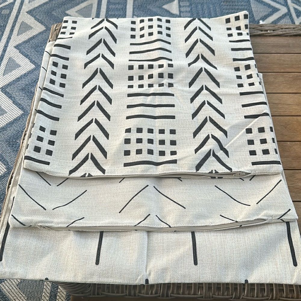 Assorted Geometric Print Pillow Covers (3) 18”x18”